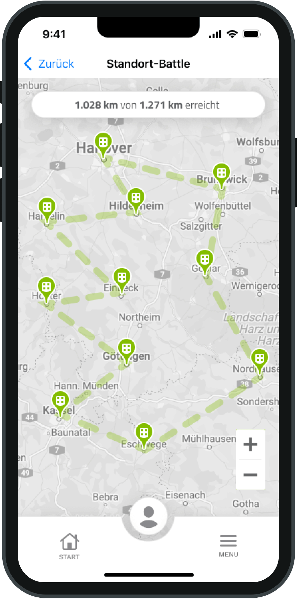  Kartendarstellung in Dasfitnesswunder
